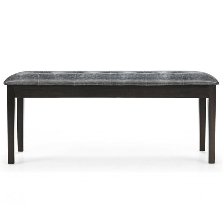 Upholstered Dining Bench w/Padded Seat for Kitchen Bedroom Entryway Grey Image 10