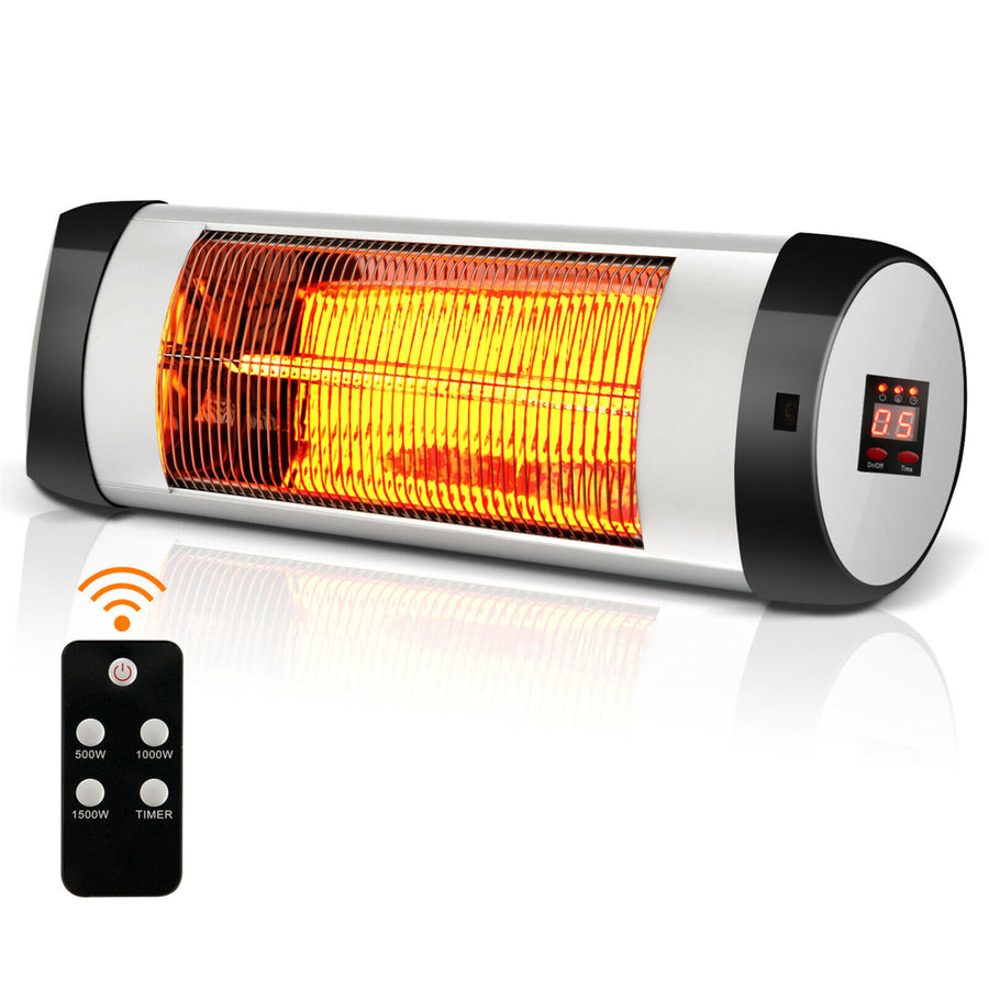 Wall-Mounted Electric Heater Patio Infrared Heater W/ Remote Control Image 1