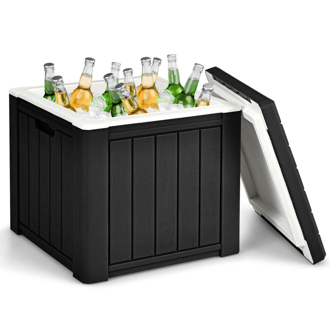 Patio 10 Gallon Ice Cube Cooler Box Table Stool Storage W/Handle Image 4