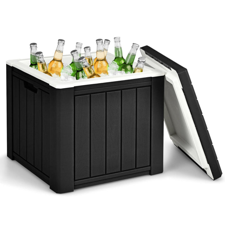 Patio 10 Gallon Ice Cube Cooler Box Table Stool Storage W/Handle Image 1