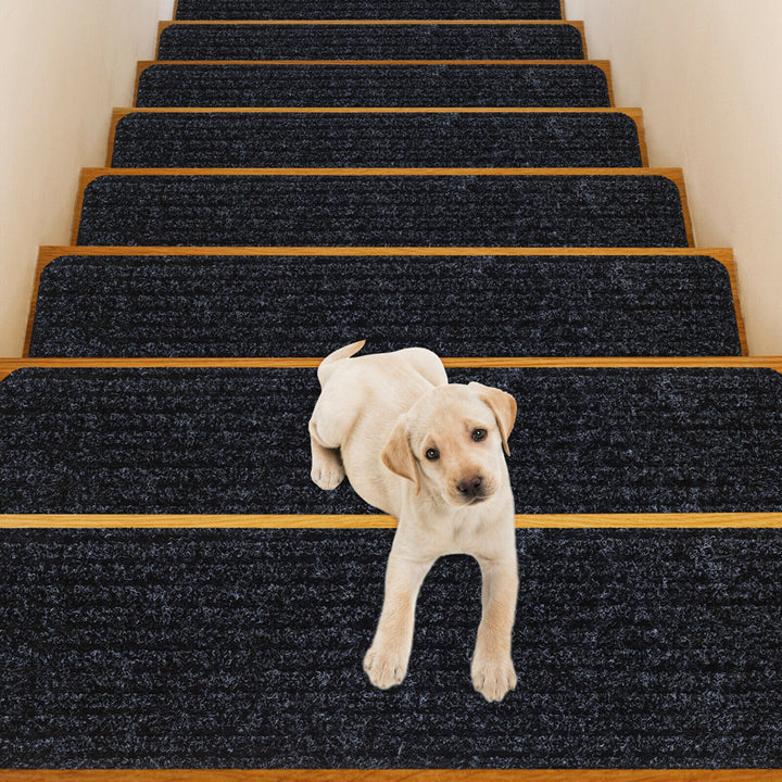 15 PCS Slip-resistant Stair Mats 30 x 8 Non-Slip Stair Treads Carpet Image 1