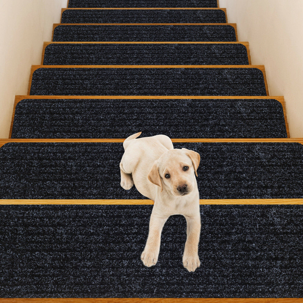 15 PCS Slip-resistant Stair Mats 30 x 8 Non-Slip Stair Treads Carpet Image 2