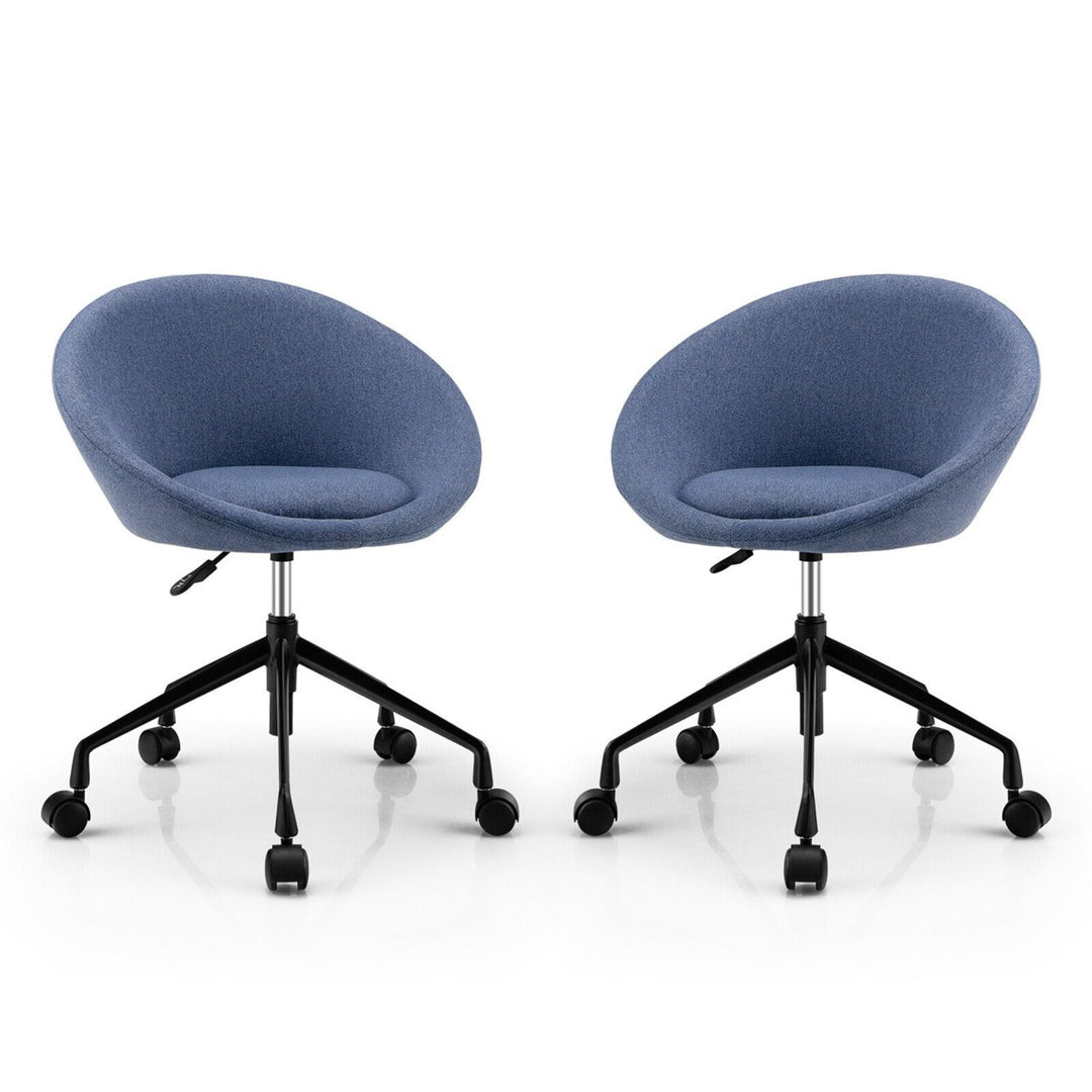 Set of 2 Swivel Home Office Chair Adjustable Accent Chair w/ Flexible Casters Image 1