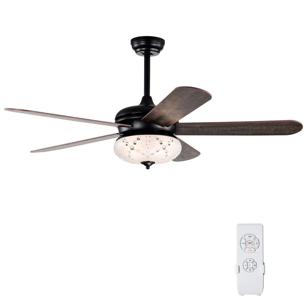 52 Retro Ceiling Fan w/ Remote Control 3 Wind Speeds and 5 Reversible Blades Image 5