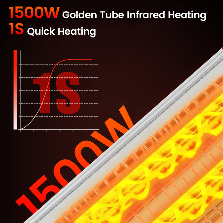 1500W Standing Electric Heater w/ Double-sided Heating Infrared Patio Heater Image 4