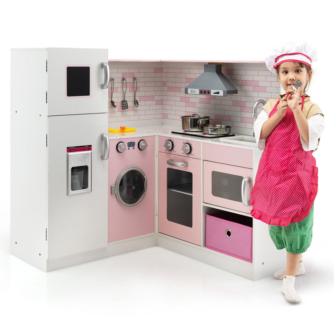 Kids Corner Kitchen Play Set w/ Lifelike Sound and Sparkling Light Gift for Age 3+ Image 1