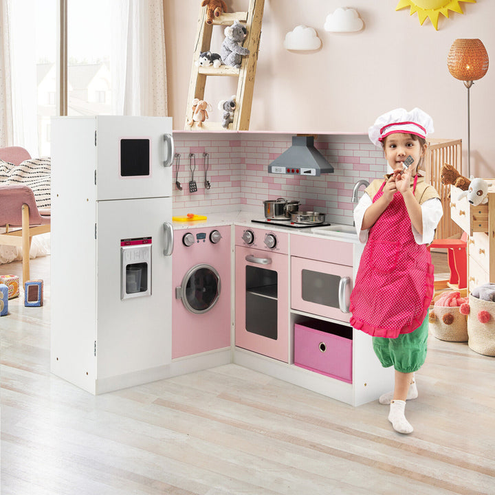 Kids Corner Kitchen Play Set w/ Lifelike Sound and Sparkling Light Gift for Age 3+ Image 2