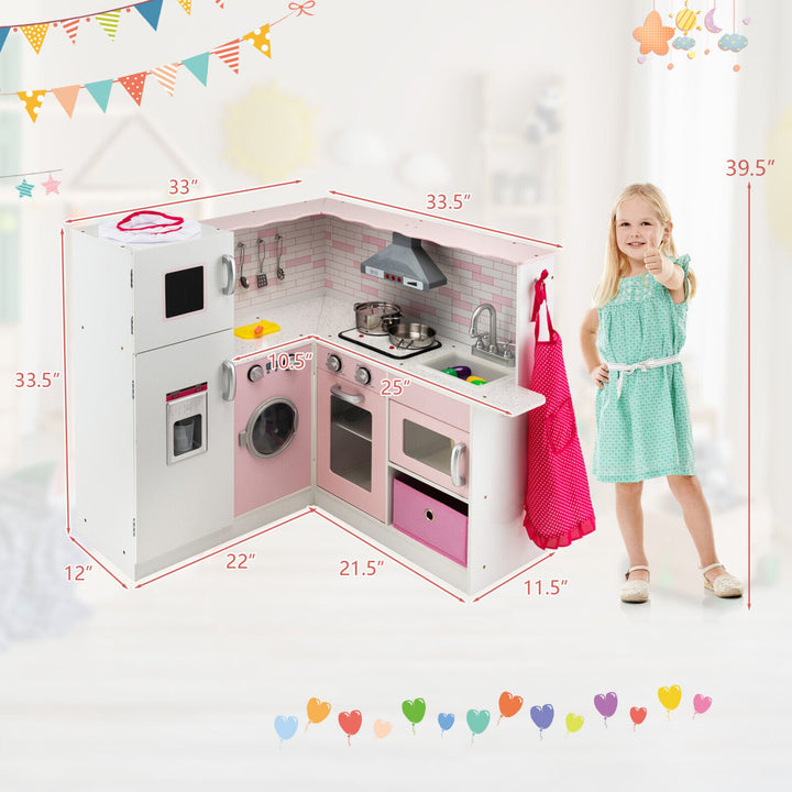 Kids Corner Kitchen Play Set w/ Lifelike Sound and Sparkling Light Gift for Age 3+ Image 3