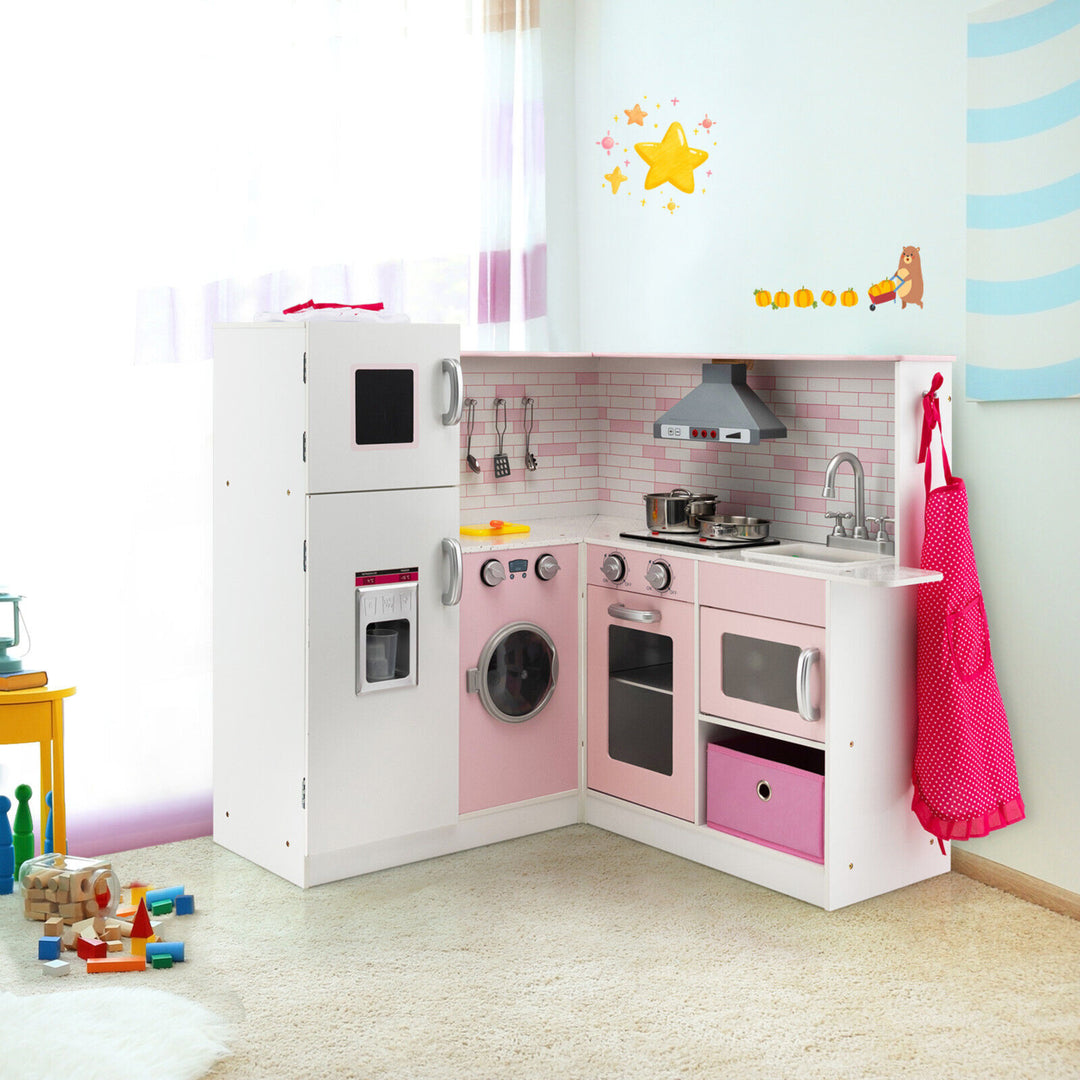 Kids Corner Kitchen Play Set w/ Lifelike Sound and Sparkling Light Gift for Age 3+ Image 4