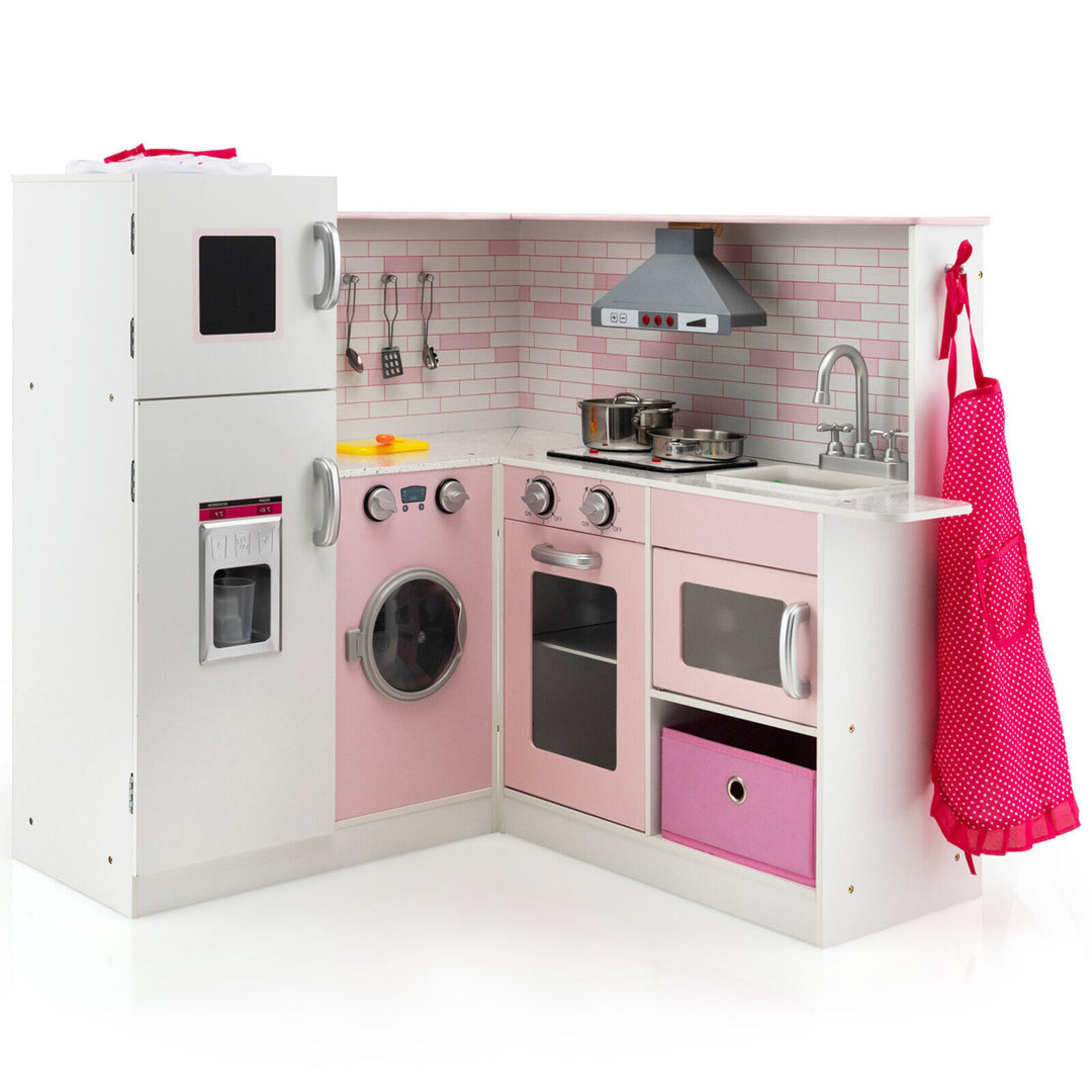 Kids Corner Kitchen Play Set w/ Lifelike Sound and Sparkling Light Gift for Age 3+ Image 10