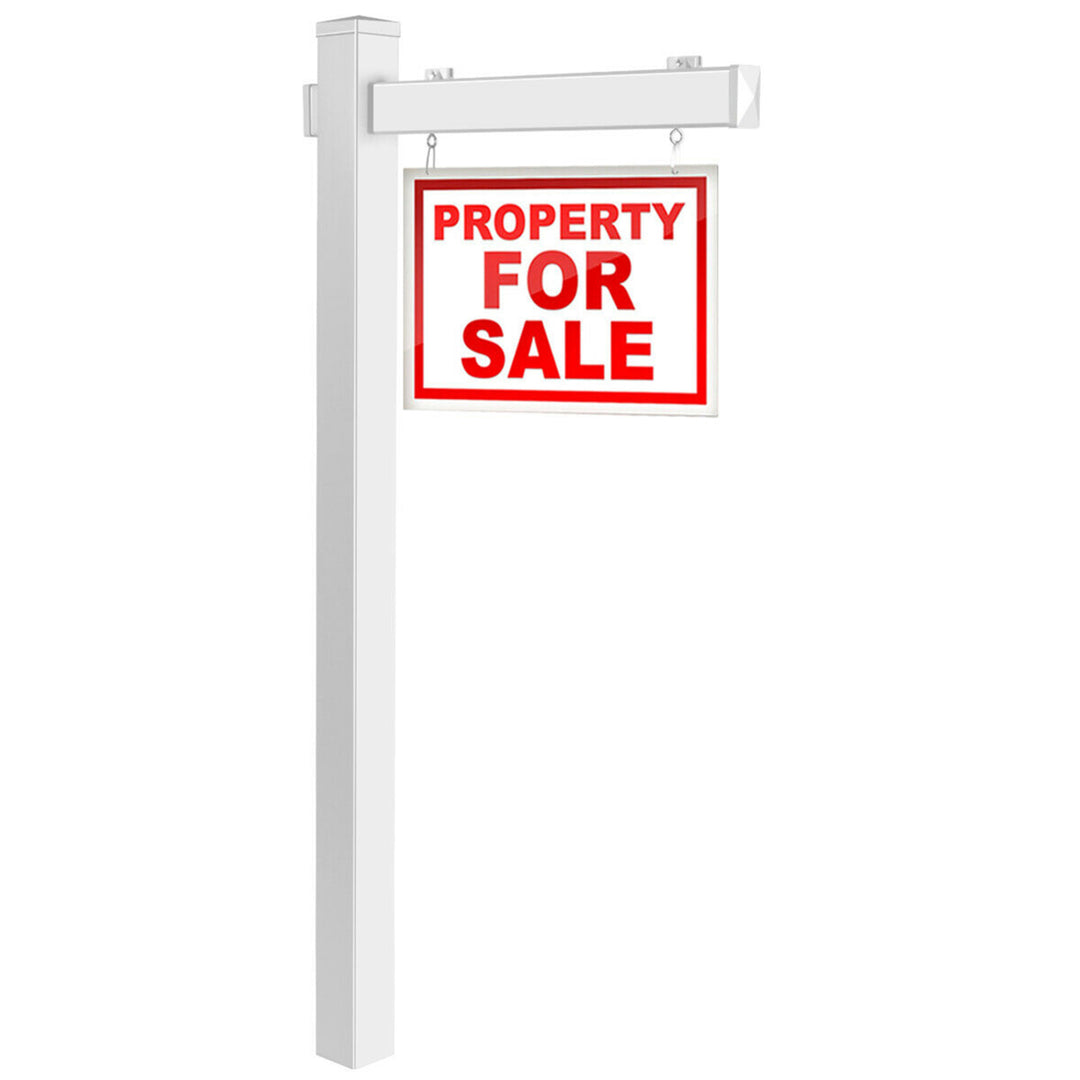 4 PCS 6 UPVC Real Estate Sign Post Open House Yard Home for Sale White W/Stake Image 9