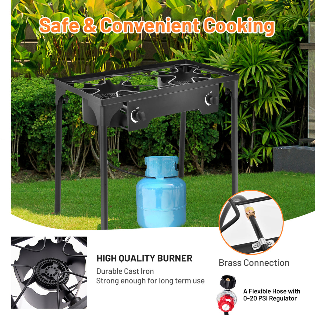 Outdoor 2-Burner Stove High Pressure Propane Gas Camp Stove 150,000 BTU Image 5