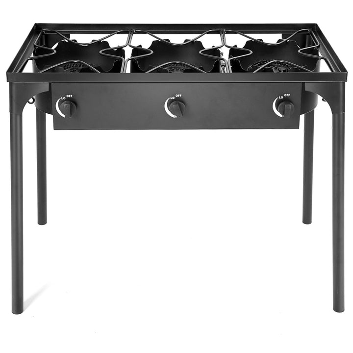 Outdoor 3-Burner Stove High Pressure Propane Gas Camp Stove 225,000 BTU Image 1