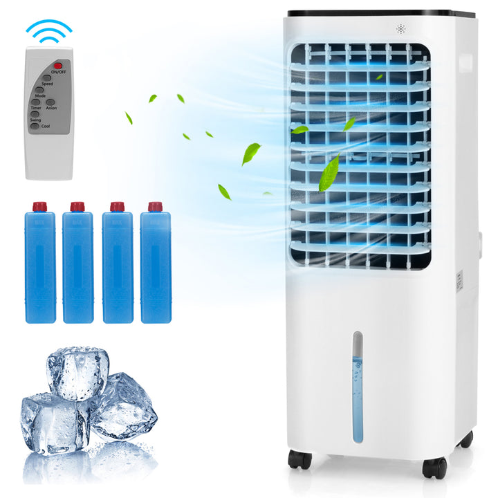 Evaporative Cooler Portable Air Cooler w/ 4 Ice Boxes and Remote Control Image 1