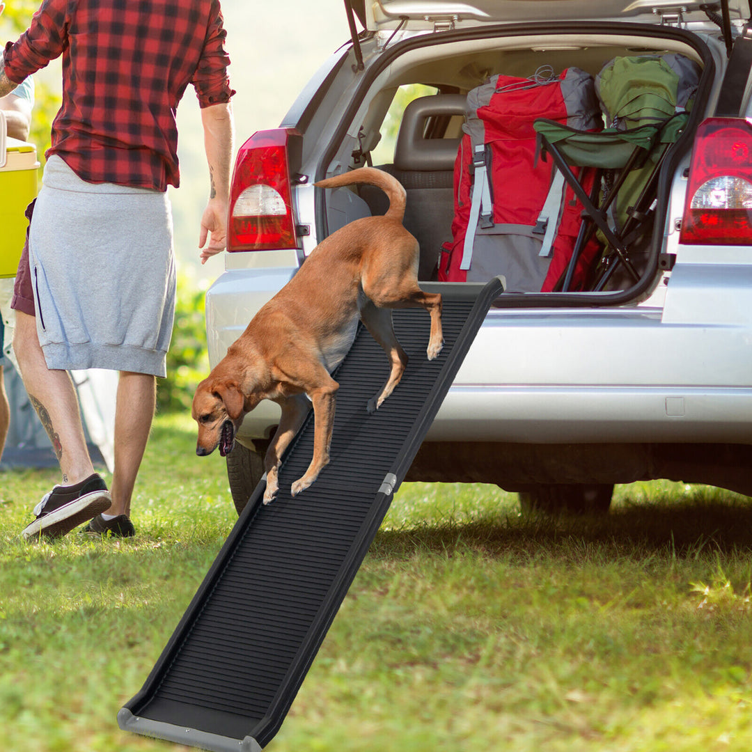 63Upgrade Folding Pet Ramp Portable Dog Ramp w/Steel Frame For SUV Truck Car Image 10