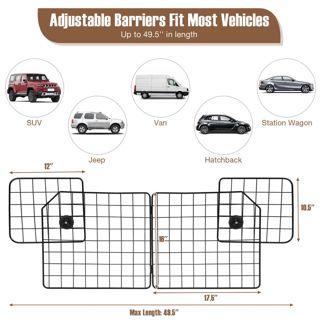 Car SUV Dog Barrier Vehicles Pet Divider Gate for Trunk Cargo Area Rust-Proof Image 10