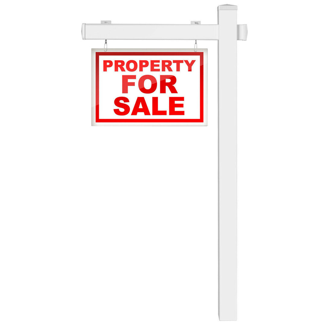 6 UPVC Real Estate Sign Post Open House Yard Home for Sale White W/Stake Image 9