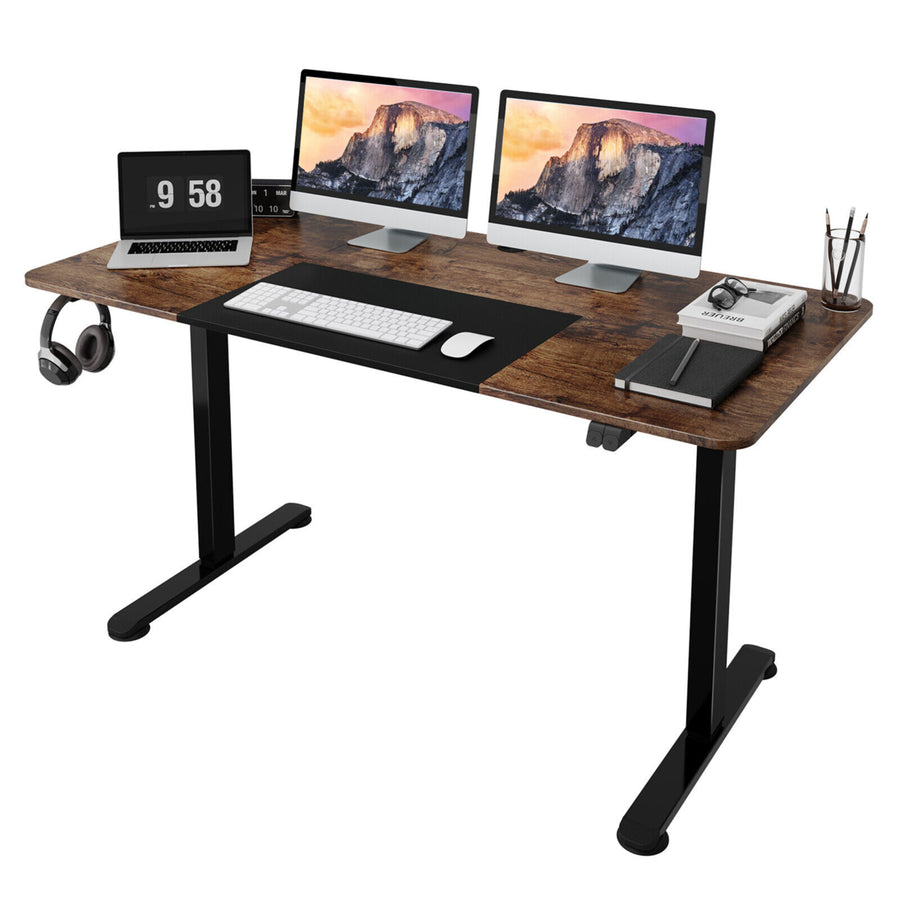 55 Electric Standing Desk Height Adjustable Home Office Table w/ Hook Image 1