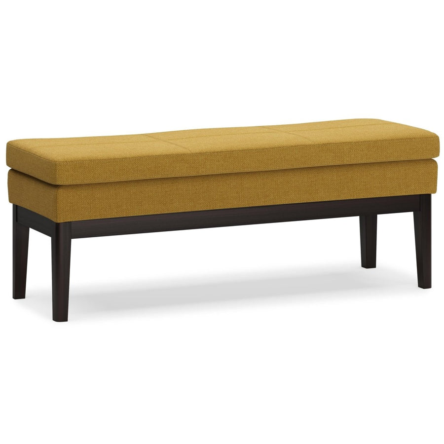 Carlson Ottoman Bench Modern Fabric Upholstered Solid Wood Frame Entryway Living Room Image 1