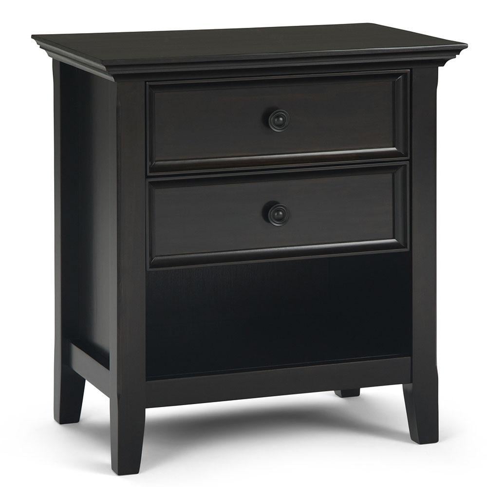 Amherst Bedside Table Solid Wood Nightstand 2 Drawers Open Shelf 16D x 24W x 26H Image 1