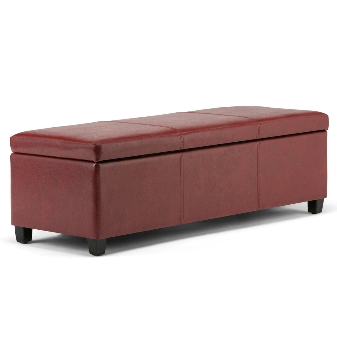 Avalon Storage Ottoman in Vegan Leather Image 1