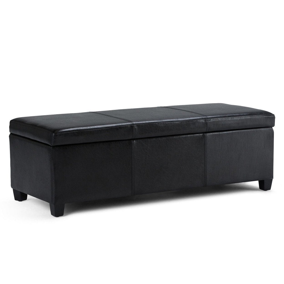 Avalon Storage Ottoman in Vegan Leather Image 1