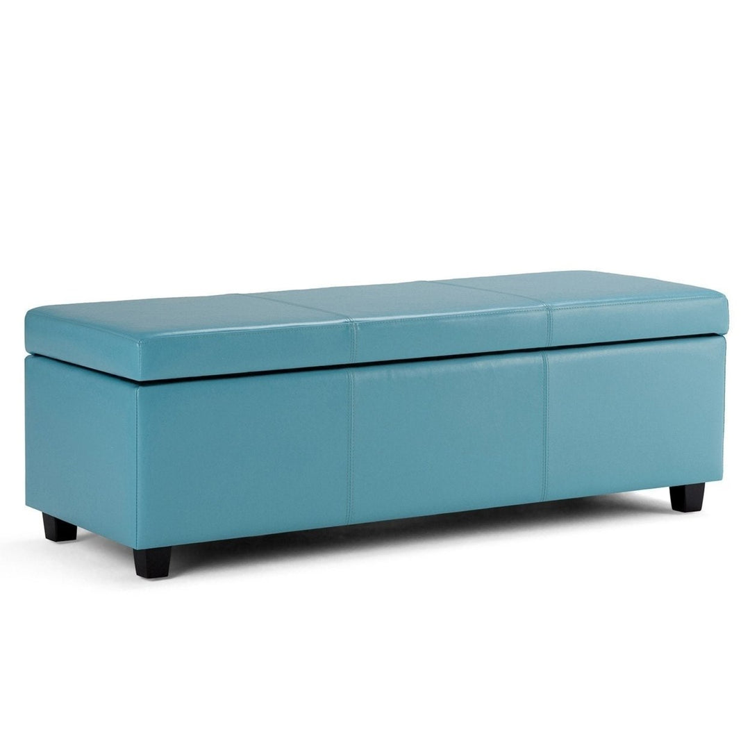 Avalon Storage Ottoman in Vegan Leather Image 1