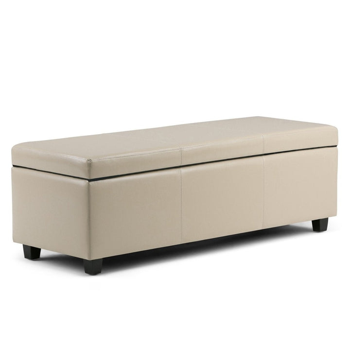 Avalon Storage Ottoman in Vegan Leather Image 1