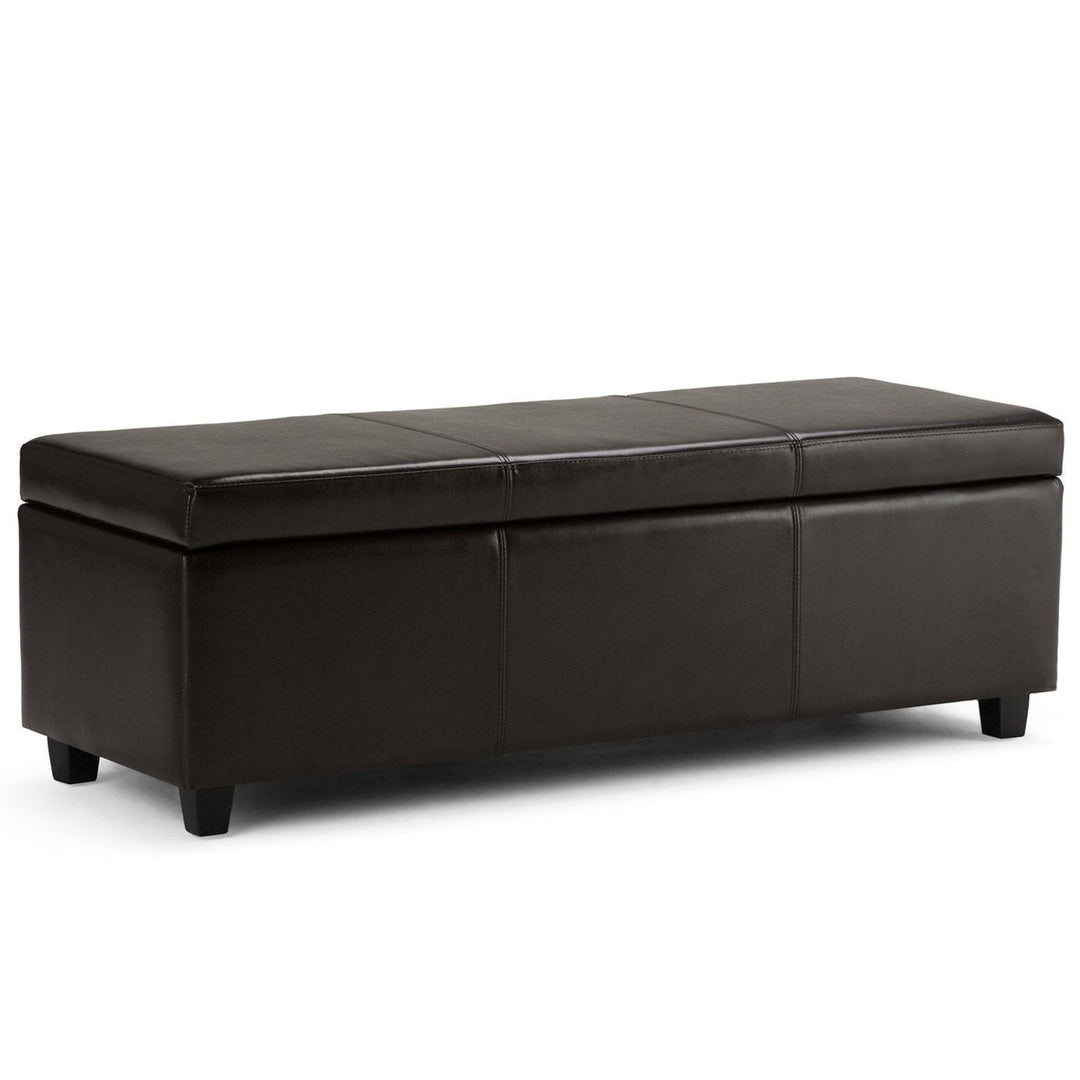 Avalon Storage Ottoman in Vegan Leather Image 1