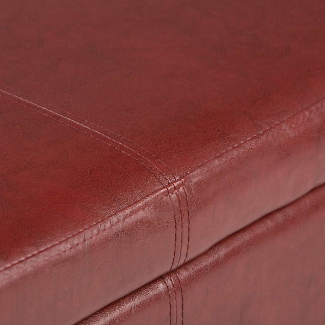 Avalon Storage Ottoman in Vegan Leather Image 10