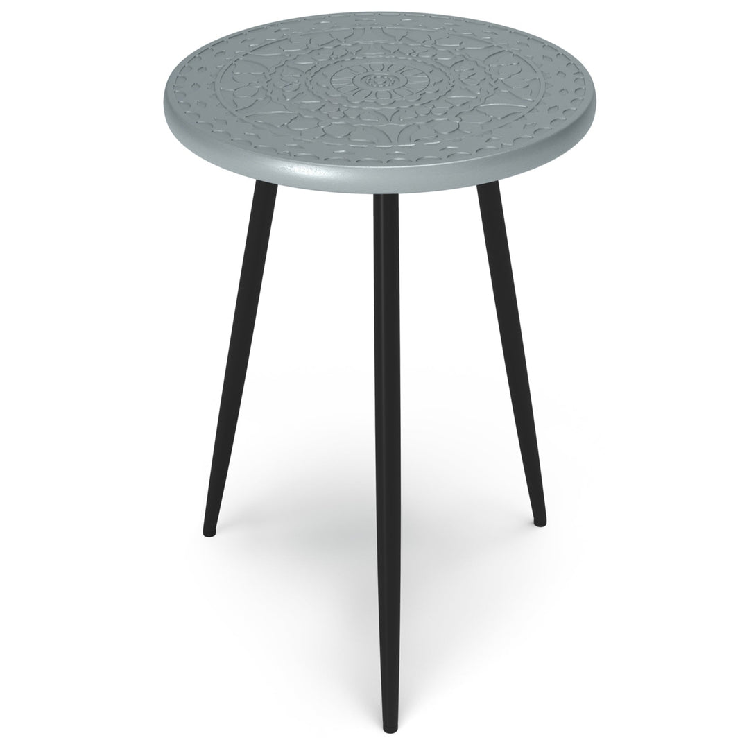 Sherbourne Mango Side Table Round Accent Table with Metal Legs Modern Boho Design Image 1