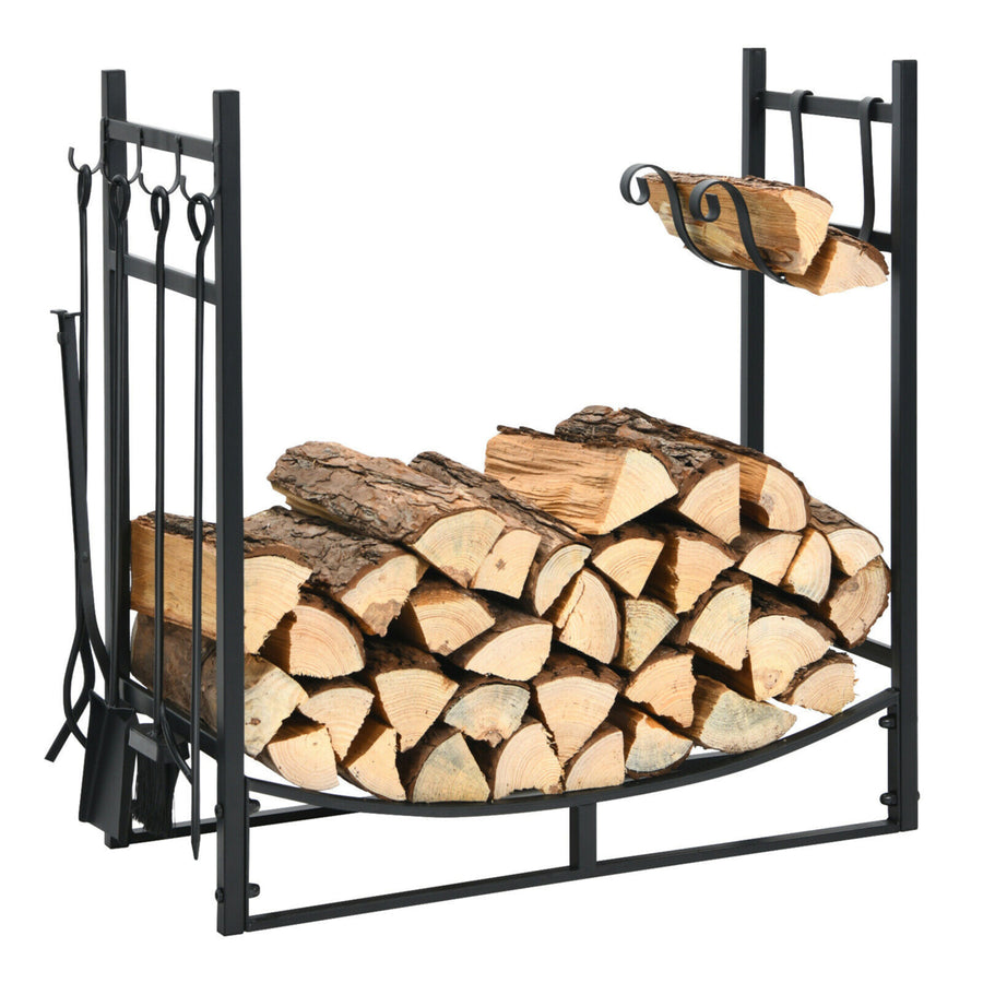 30 Firewood Rack W/4 Tool Set Kindling Holders for Indoor and Outdoor Image 1