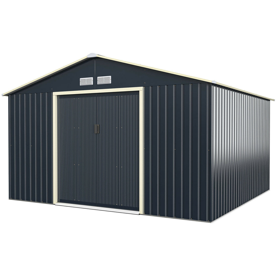 Outdoor Tool Storage Shed Large Utility Storage House w/ Sliding Door Image 3