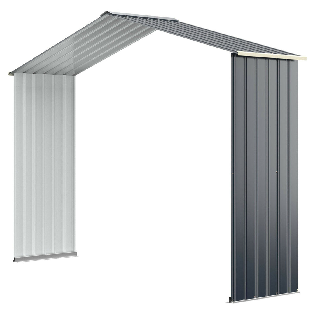 Outdoor Storage Shed Extension Kit for 7/9.1/11.2 ft Shed Width Grey Image 2