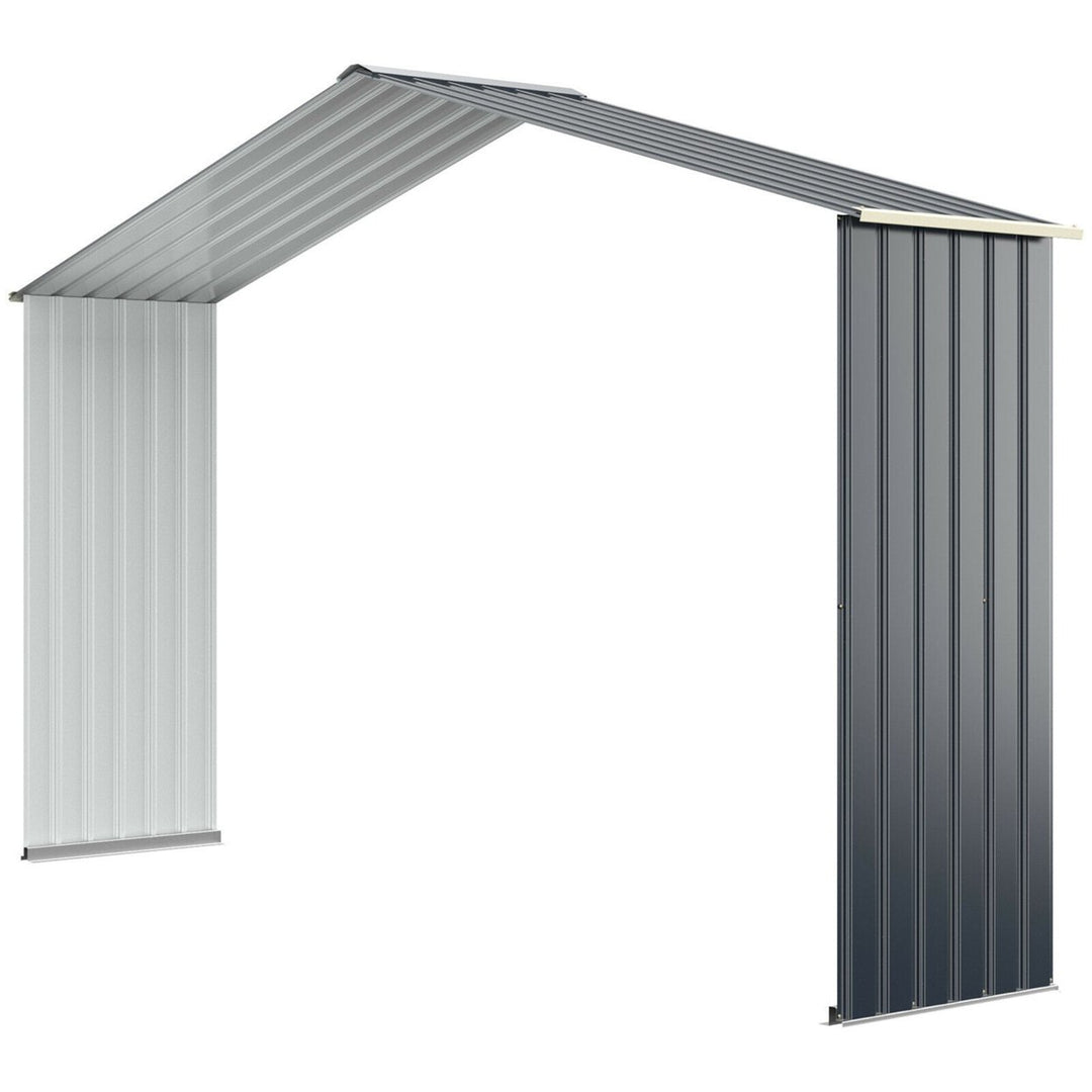 Outdoor Storage Shed Extension Kit for 7/9.1/11.2 ft Shed Width Grey Image 1