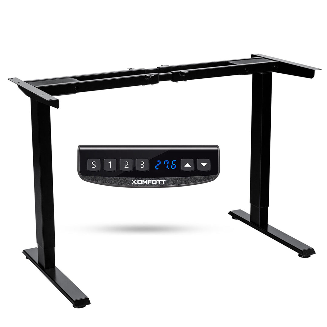 Electric Sit Stand Desk Frame Dual Motor Standing Desk Base w/ Cable Tray Image 4