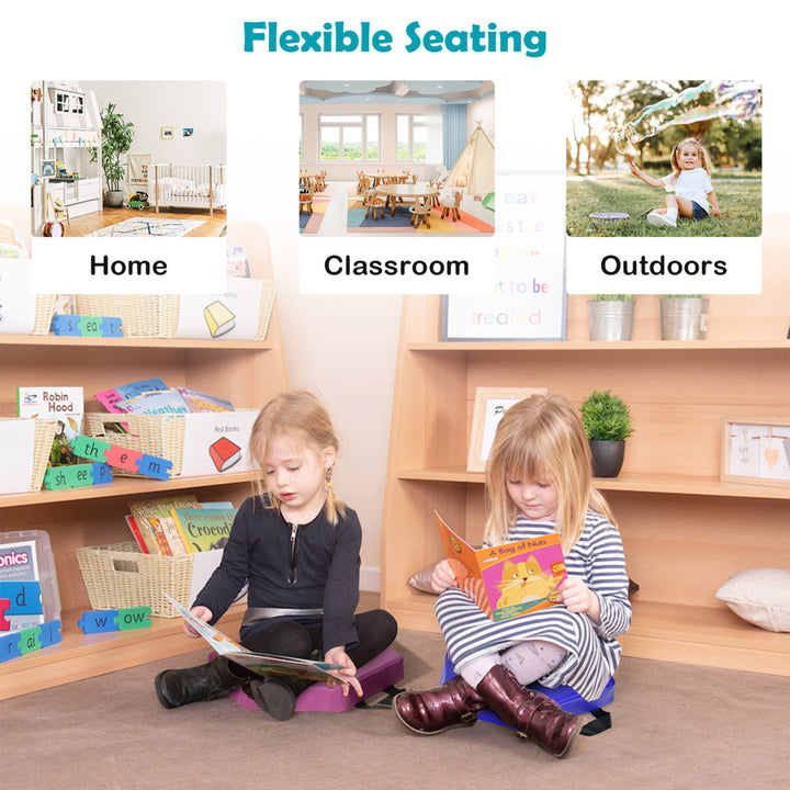 6-Piece Hexagon Toddler Floor Cushions Classroom Seating w/Handles Multifunction Image 7