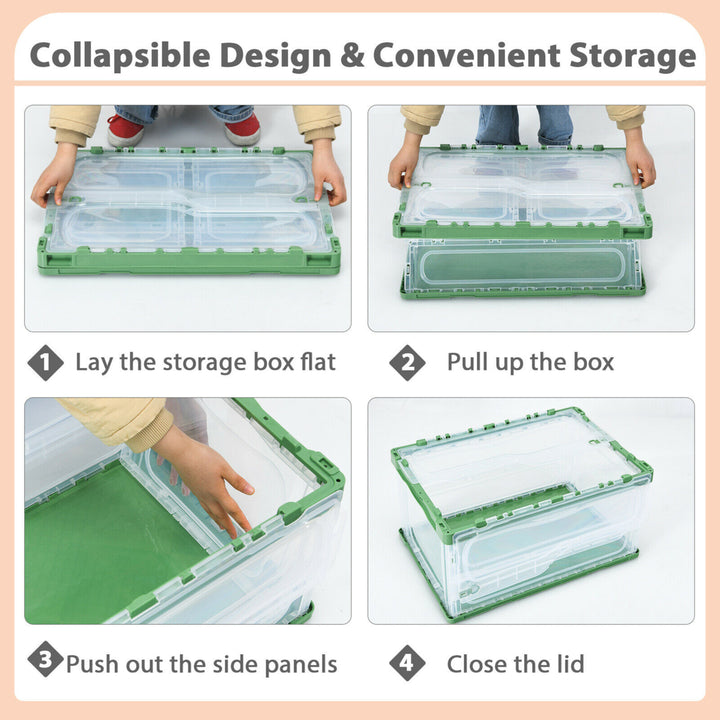 75L Collapsible Storage Bins Folding Plastic Stackable Utility Crates 4 Pack Image 5