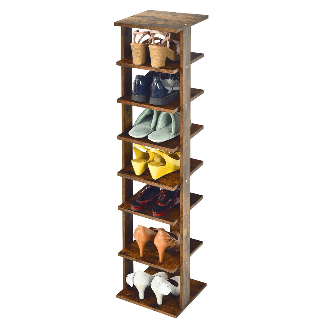 7-Tier Vertical Shoe Rack Free Standing Storage Shelf Organizer Space Saving Image 8