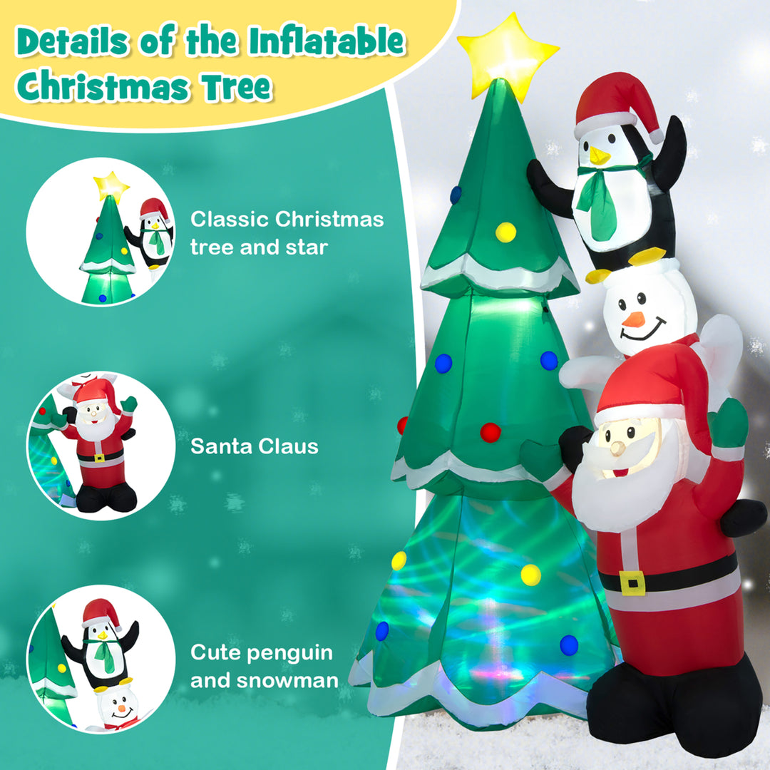 8.7FT Inflates Christmas Tree and Santa Claus Yard Decor w/ LEDs and Air Blower Image 7