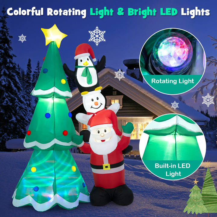 8.7FT Inflates Christmas Tree and Santa Claus Yard Decor w/ LEDs and Air Blower Image 8