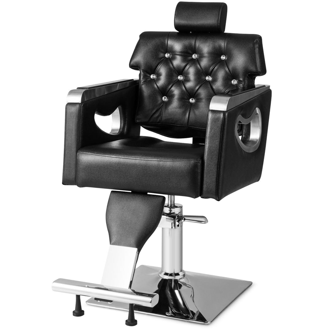 Adjustable Barber Chair Heavy-Duty Hydraulic Pump Salon Chair 360 Rotation Image 1