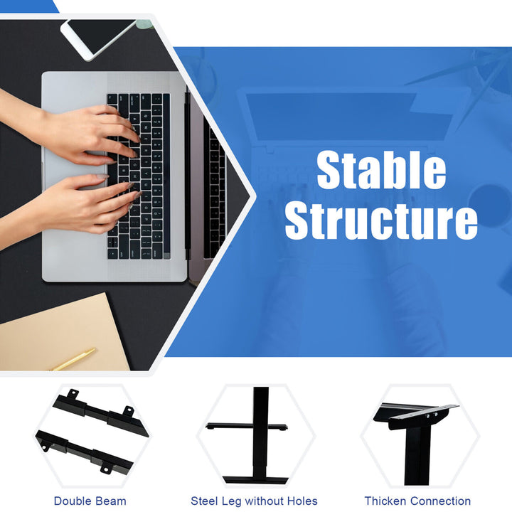 Dual-Motor L Shaped Standing Desk Ergonomic Sit Stand Computer Workstation Black Image 8