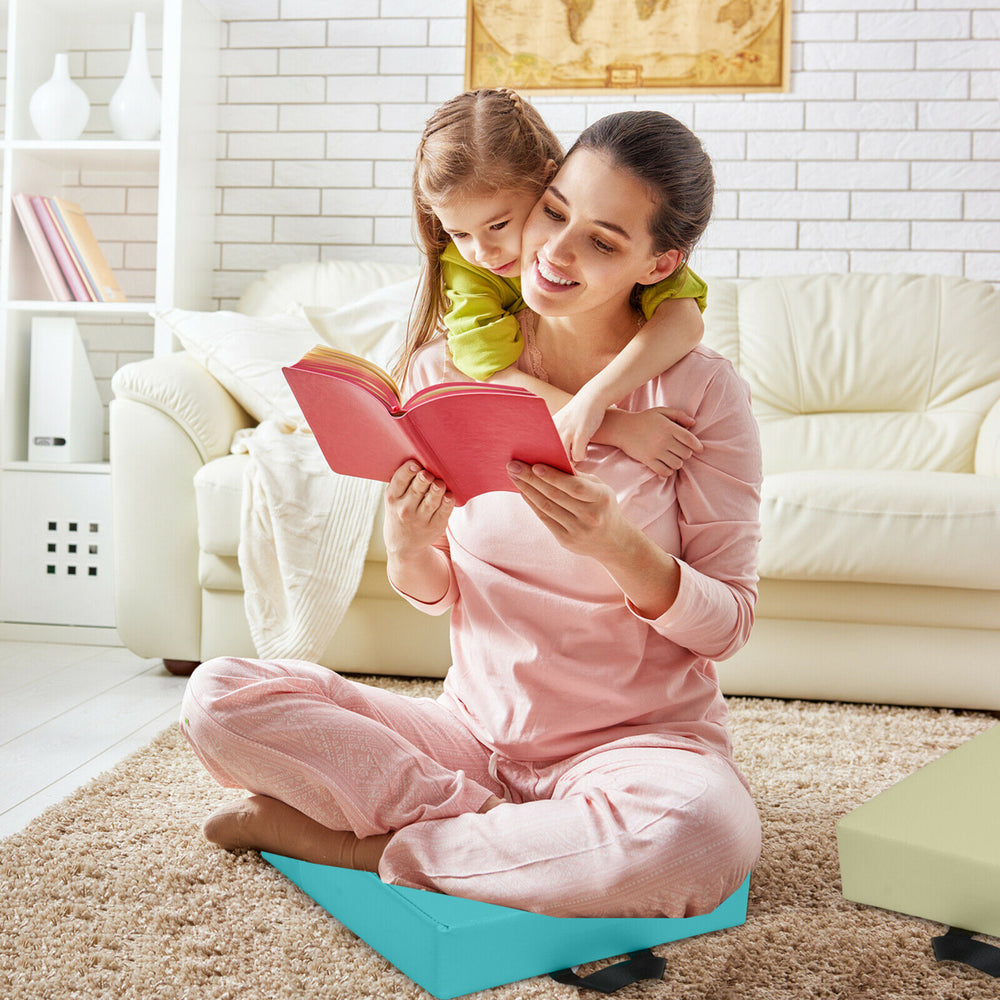 6-Piece 15 Square Toddler Floor Cushions Flexible Soft Foam Seating w/ Handles Image 2