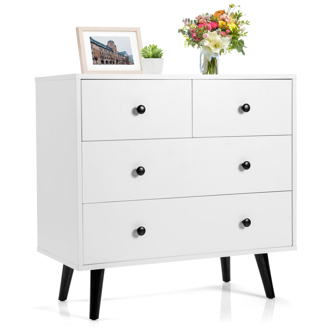 4-drawer Storage Dresser Chest of Drawers Storage Cabinet Organizer Unit Image 1