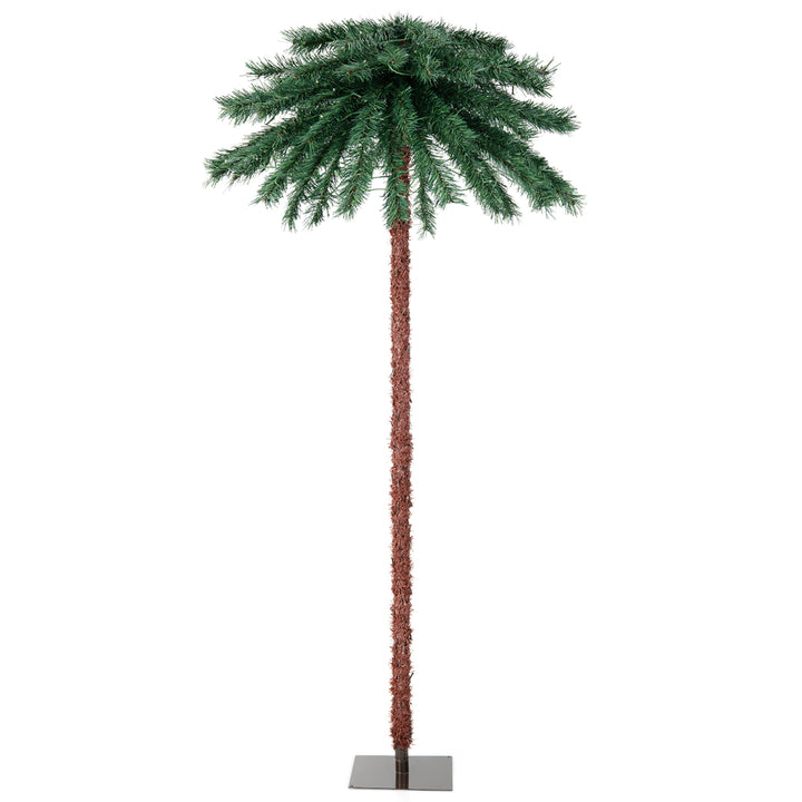 6FT Artificial Palm Christmas Tree Pre-Lit Decor Tree w/ PVC Branch Tips and LED Lights Image 10