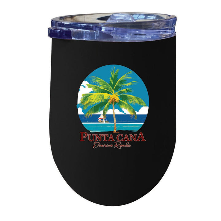 Punta Cana Dominican Republic Souvenir 12 oz Insulated Wine Stainless Steel Tumbler Image 1