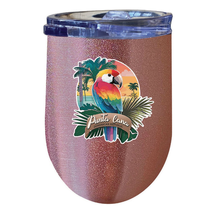 Punta Cana Dominican Republic Souvenir 12 oz Insulated Wine Stainless Steel Tumbler Image 1