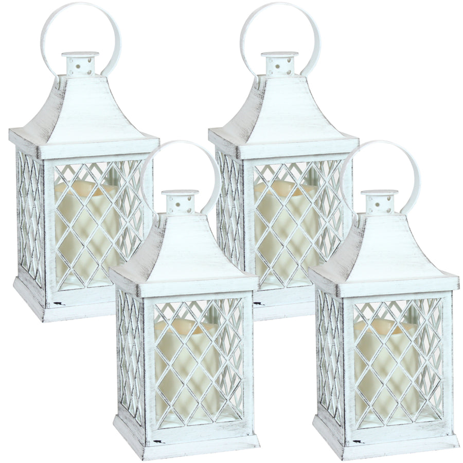 Sunnydaze Ligonier Indoor Battery-Powered Candle Lantern - 10 in - Set of 4 Image 1