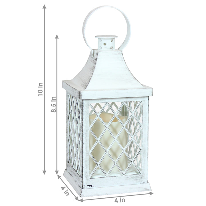 Sunnydaze Ligonier Indoor Battery-Powered Candle Lantern - 10 in - Set of 4 Image 3